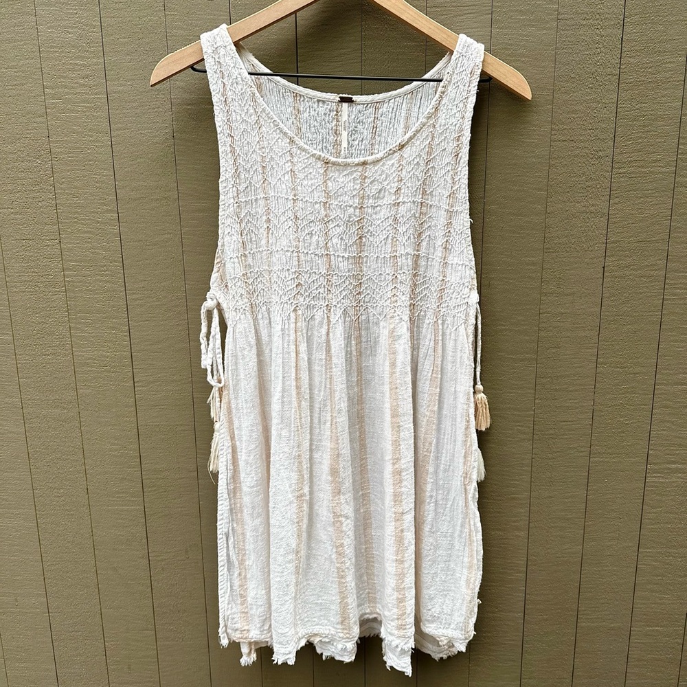 Free People Obi Posey Linen blend tank tunic. Ivory/beige. Size M. - Picture 3 of 10